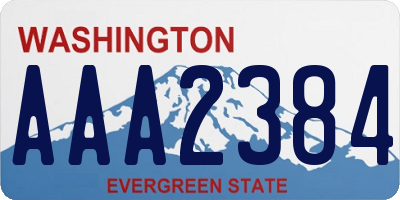 WA license plate AAA2384