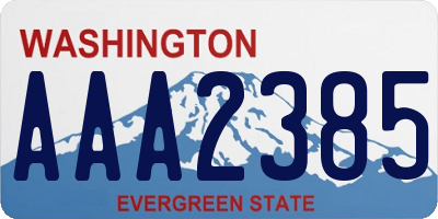 WA license plate AAA2385