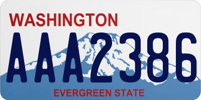 WA license plate AAA2386