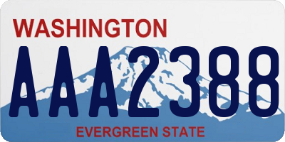 WA license plate AAA2388