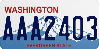 WA license plate AAA2403