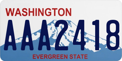 WA license plate AAA2418