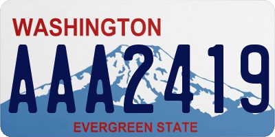 WA license plate AAA2419