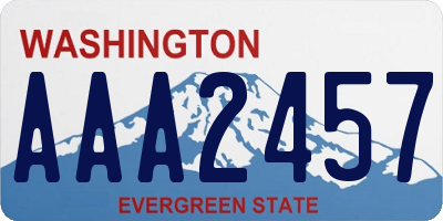 WA license plate AAA2457