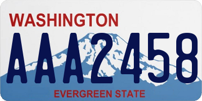 WA license plate AAA2458