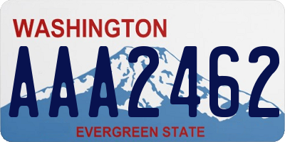 WA license plate AAA2462