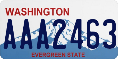 WA license plate AAA2463