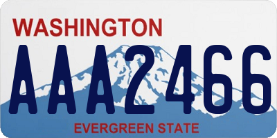 WA license plate AAA2466