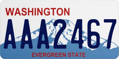 WA license plate AAA2467