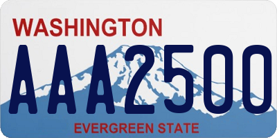 WA license plate AAA2500