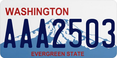 WA license plate AAA2503