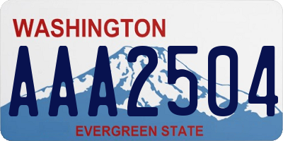 WA license plate AAA2504