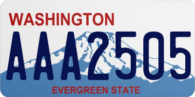 WA license plate AAA2505