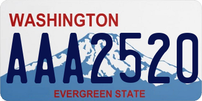 WA license plate AAA2520