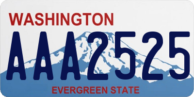 WA license plate AAA2525