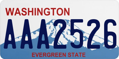 WA license plate AAA2526