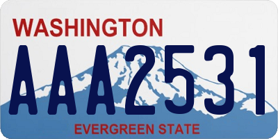 WA license plate AAA2531