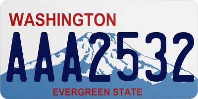 WA license plate AAA2532