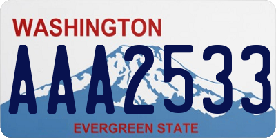 WA license plate AAA2533