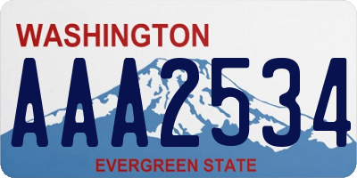WA license plate AAA2534