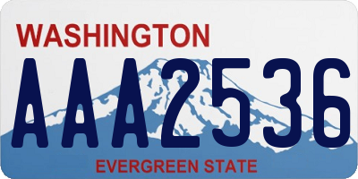 WA license plate AAA2536