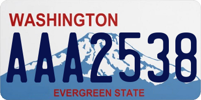 WA license plate AAA2538
