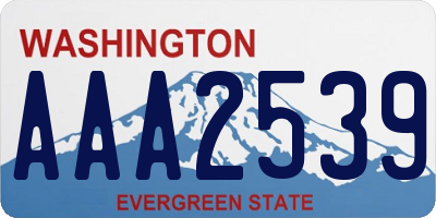 WA license plate AAA2539