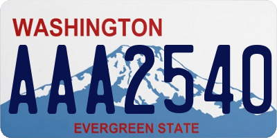 WA license plate AAA2540