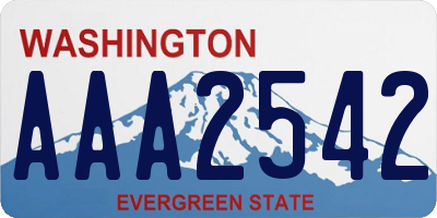 WA license plate AAA2542