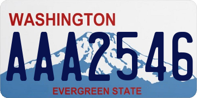 WA license plate AAA2546