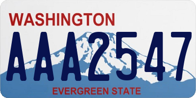 WA license plate AAA2547