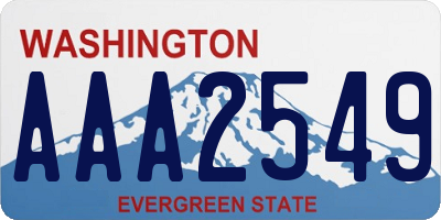 WA license plate AAA2549