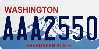 WA license plate AAA2550