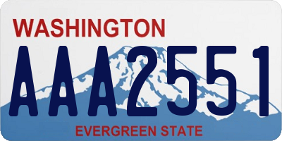 WA license plate AAA2551