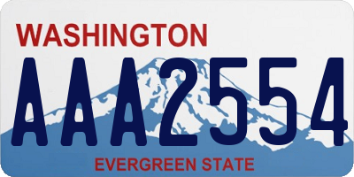 WA license plate AAA2554