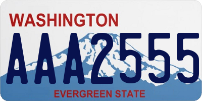 WA license plate AAA2555