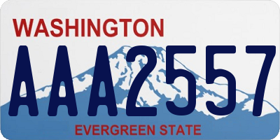 WA license plate AAA2557