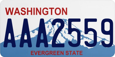 WA license plate AAA2559