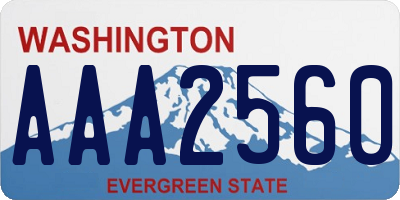 WA license plate AAA2560