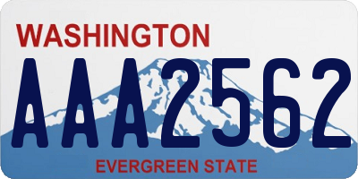 WA license plate AAA2562