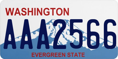 WA license plate AAA2566