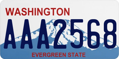 WA license plate AAA2568