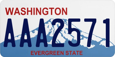 WA license plate AAA2571