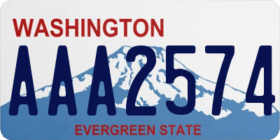 WA license plate AAA2574