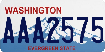 WA license plate AAA2575