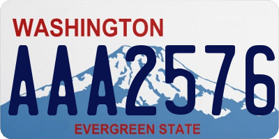 WA license plate AAA2576