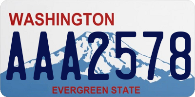 WA license plate AAA2578