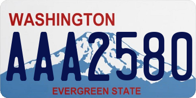 WA license plate AAA2580