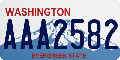 WA license plate AAA2582