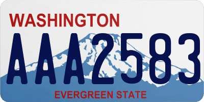 WA license plate AAA2583